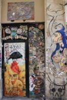 Street art colourful Barcelona mosaic